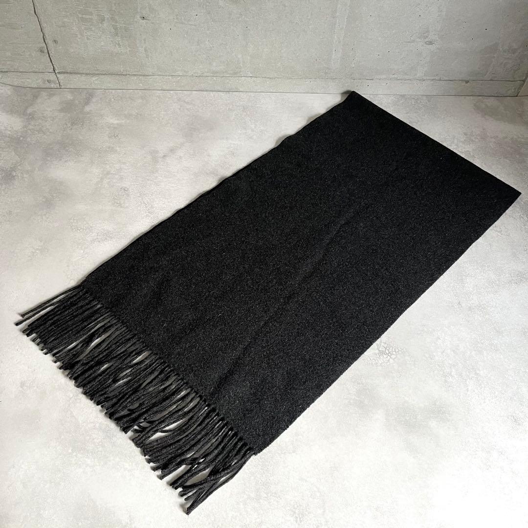 Hermes Fringe Cashmere Scarf Dark Gray — view 6