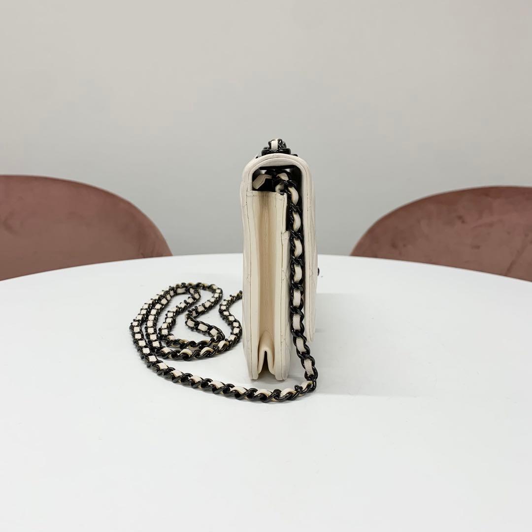 Chanel Lambskin Turnlock Shoulder Bag Chain Wallet — view 2