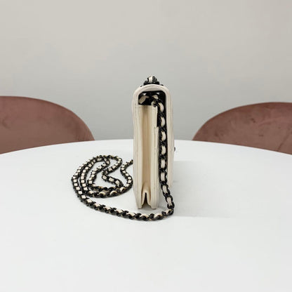 Chanel Lambskin Turnlock Shoulder Bag Chain Wallet — view 2