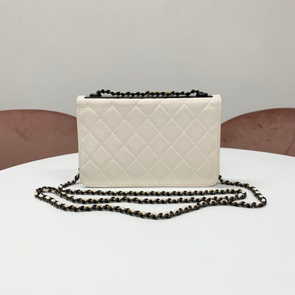 Chanel Lambskin Turnlock Shoulder Bag Chain Wallet — view 3