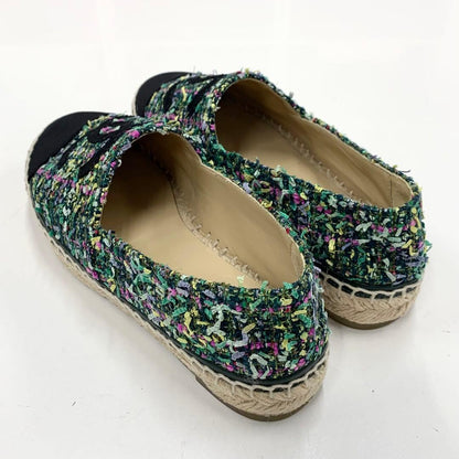 Chanel Fabric Cocomark Espadrille Flat Shoes