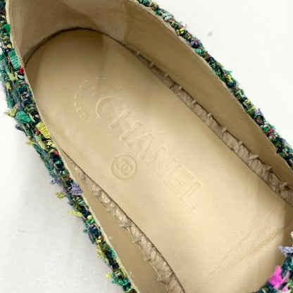 Chanel Fabric Cocomark Espadrille Flat Shoes