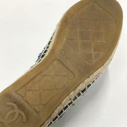 Chanel Fabric Cocomark Espadrille Flat Shoes