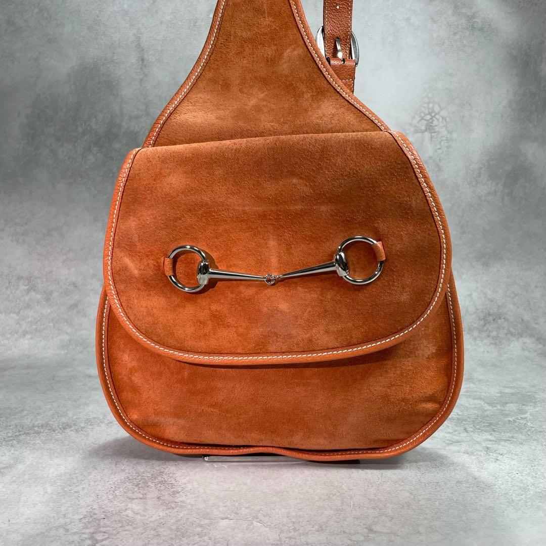 Gucci Shoulder Bag Horsebit Brown Leather Suede — view 2