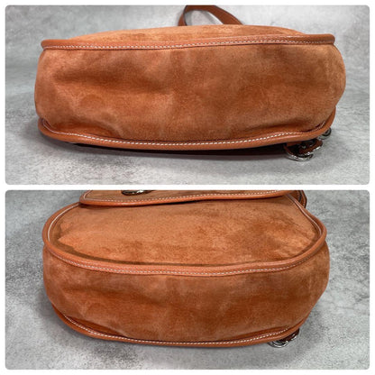 Gucci Shoulder Bag Horsebit Brown Leather Suede — view 8