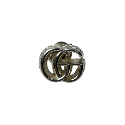 Gucci Single Studded Earrings Double Logo Silver — view 2