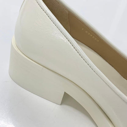 Chanel Coco Mark Leather Loafers White