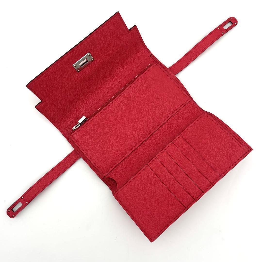 Hermes Kelly Wallet Medium Pink Chevre Mysore — view 4