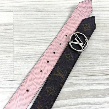 Fine Louis Vuitton LV Circle Monogram Epi Reversible Belt