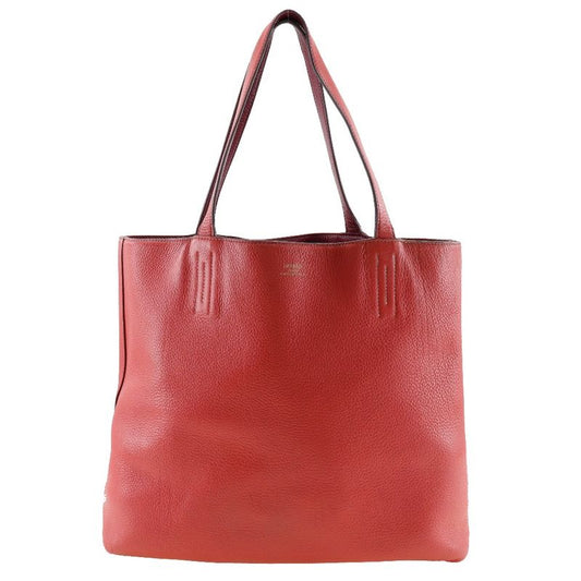 Hermes Double Sens 45 Reversible Taurillon Clemence Bougainvillea Women's Tote
