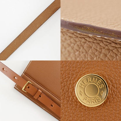 Hermes Perspective Cavaliere 21 Togo Gold Brown U Unisex Shoulder Bag