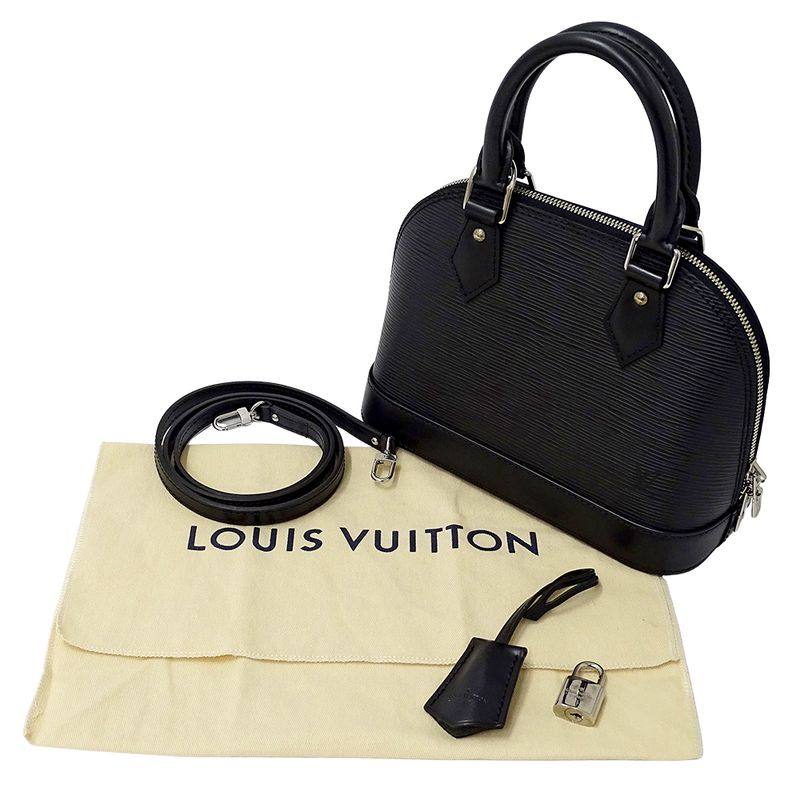 Louis Vuitton Bag Epi Women's Branded Handbag Shoulder Bag 2way Alma BB Noir