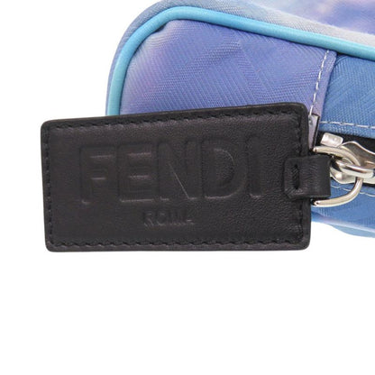 Fendi Zucca Pattern Marble FF Logo Pouch 7n0116 Fabric Light Blue Second Bag