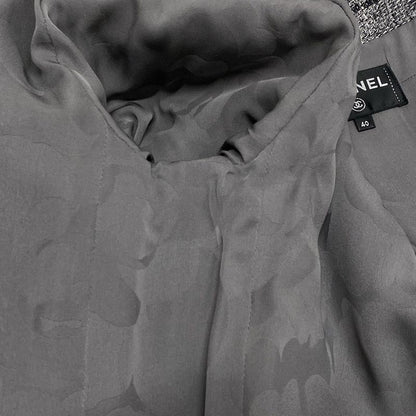 Chanel Jacket Size 40 M Women - P60828 Gray X Black X White Long Sleeve / Tweed