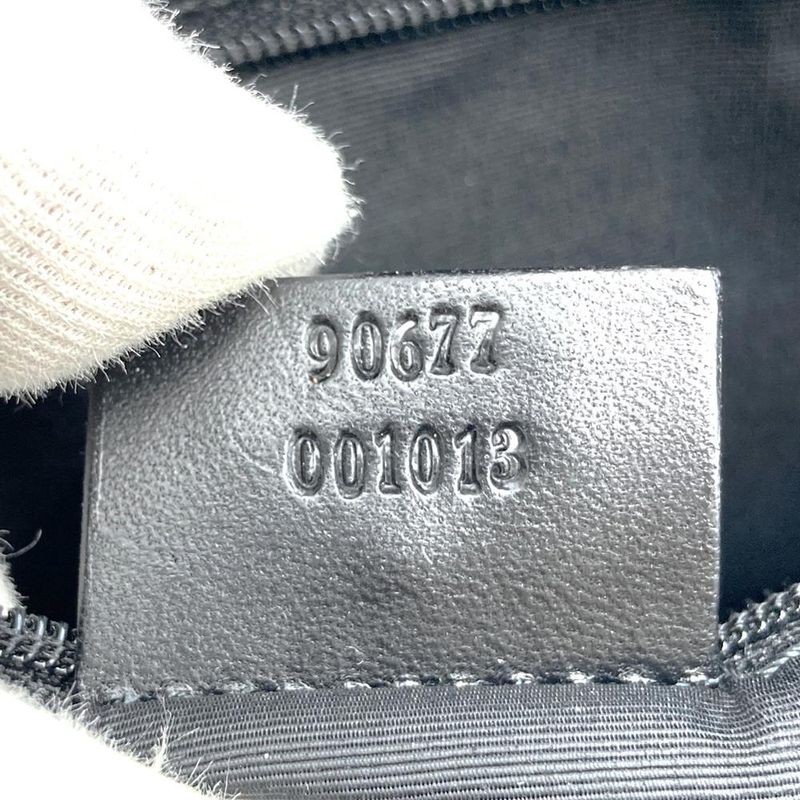 Gucci 90677 001013 Handbag Tote Bag GG Canvas GG Pattern Leather Black Women