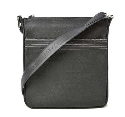 Loewe Men's Shoulder Bag Messenger Bag Loewe Men's Coated Canvas Anagram Black