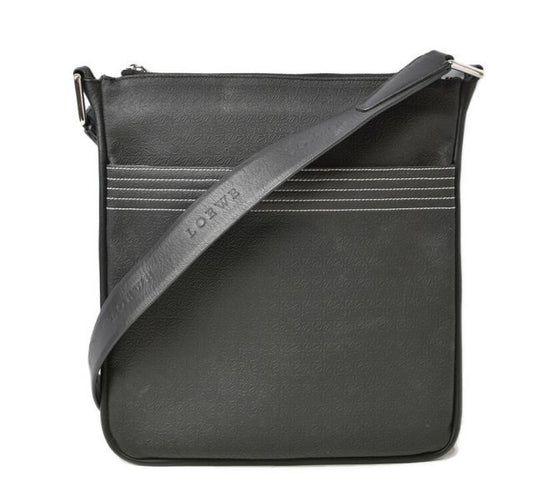 Loewe Men's Shoulder Bag Messenger Bag Loewe Men's Coated Canvas Anagram Black