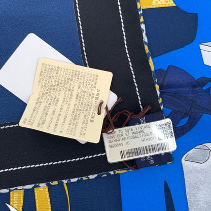 Hermes Carre 70 Monsieur ET Madame Monsieur & Madame Navy Scarf