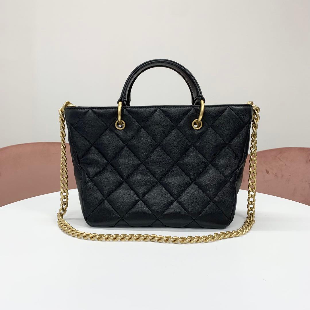 Chanel Quilted CC Logo Chain Shoulder Bag — view 3