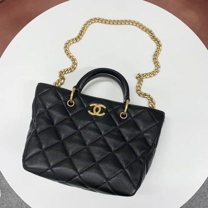 Chanel Quilted CC Logo Chain Shoulder Bag — view 5