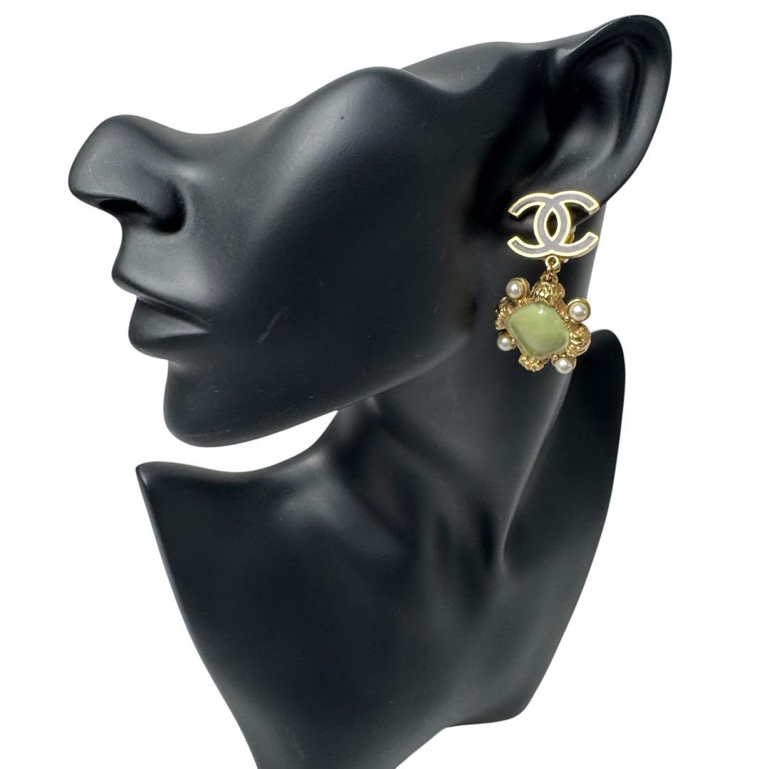 Chanel CC Logo Drop Faux Pearl Earrings — view 2