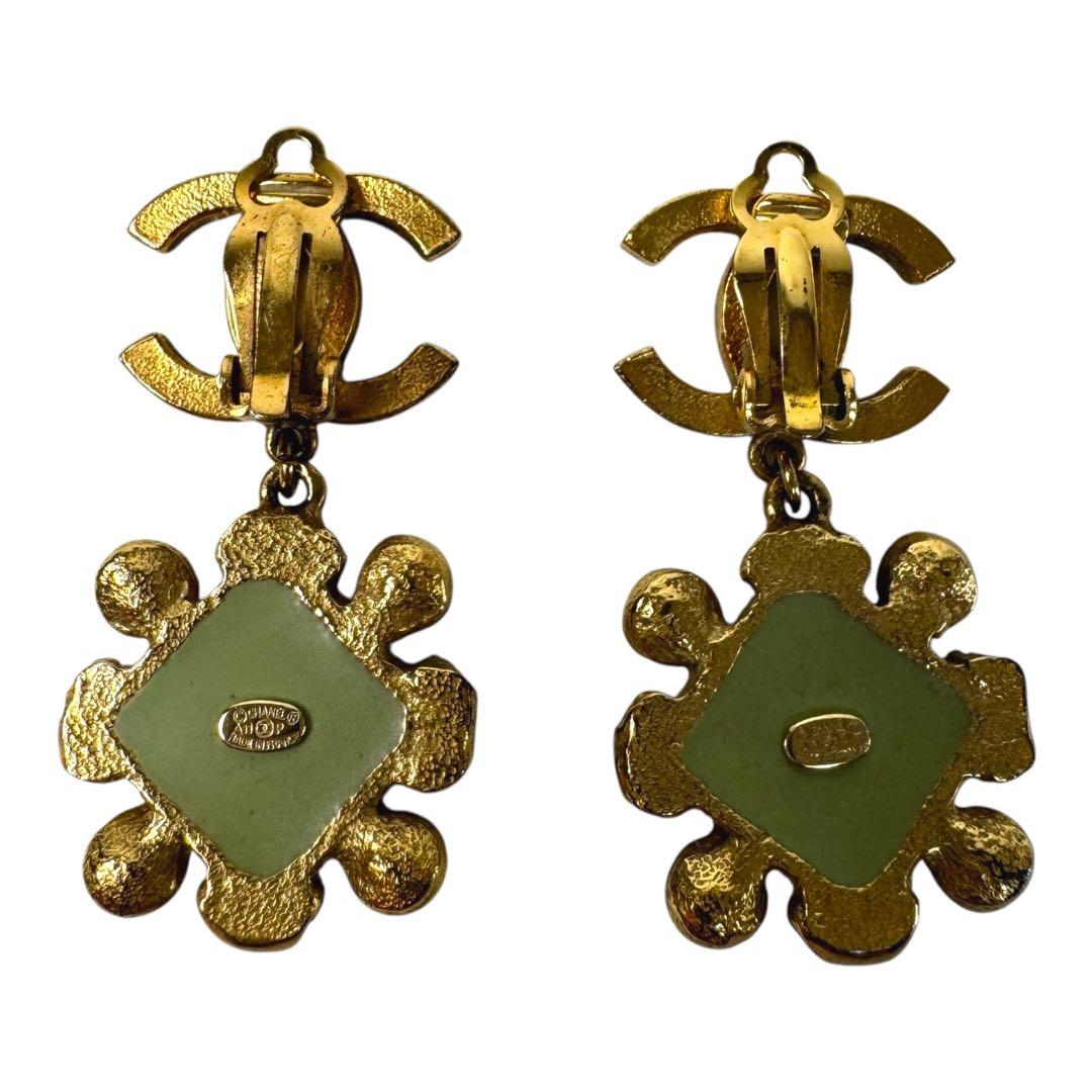 Chanel CC Logo Drop Faux Pearl Earrings — view 3