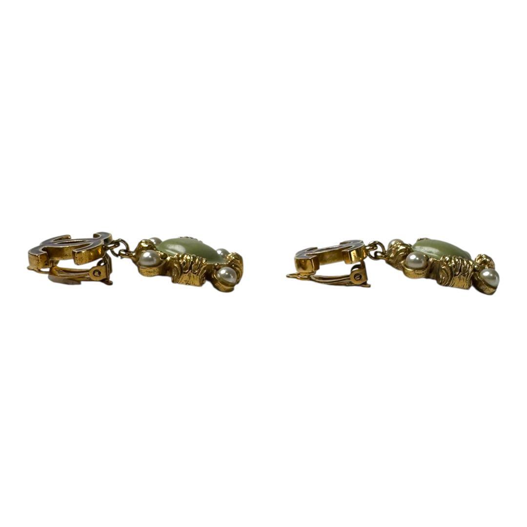 Chanel CC Logo Drop Faux Pearl Earrings — view 4