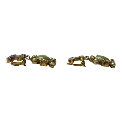 Chanel CC Logo Drop Faux Pearl Earrings — view 4