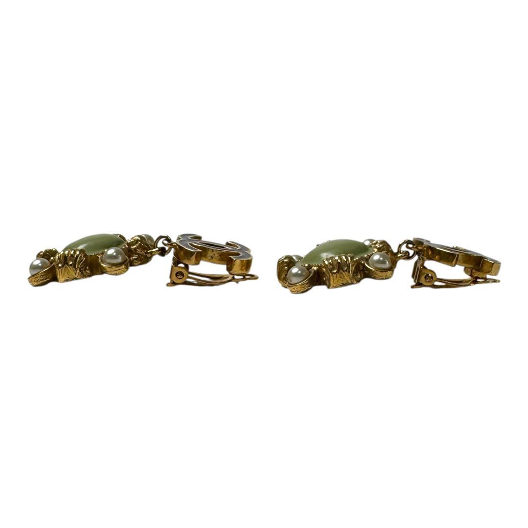 Chanel CC Logo Drop Faux Pearl Earrings — view 5