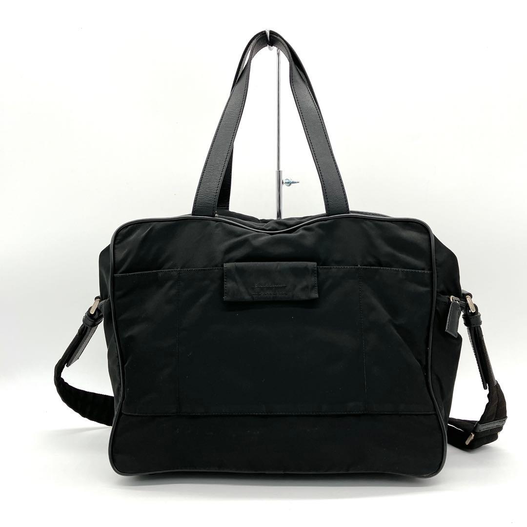 Prada 2-way Bag Business Bag Triangle Logo Plate Nylon Black