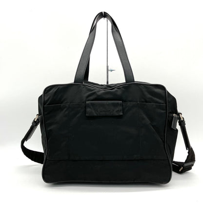 Prada 2-way Bag Business Bag Triangle Logo Plate Nylon Black