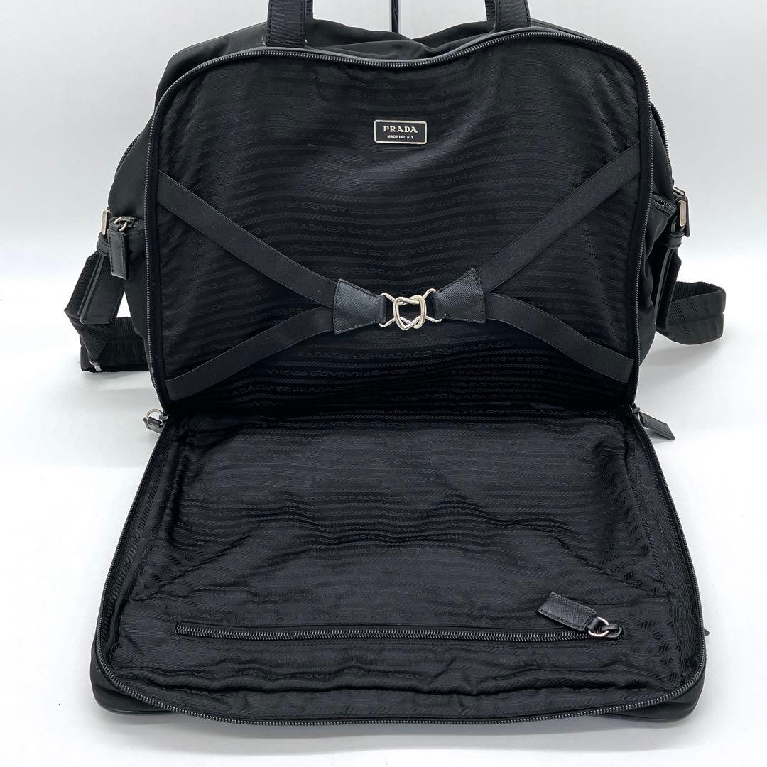 Prada 2-way Bag Business Bag Triangle Logo Plate Nylon Black