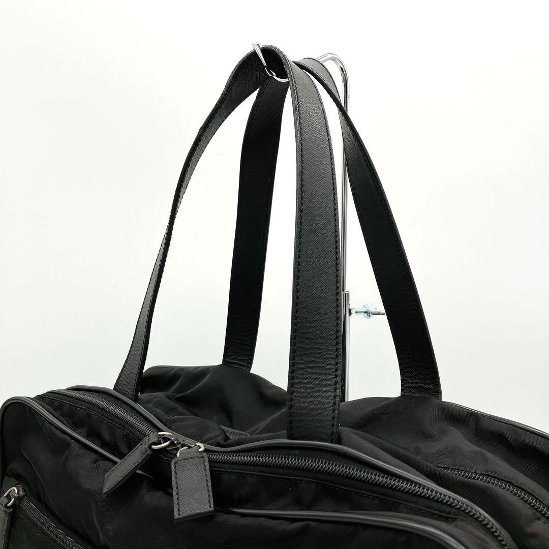 Prada 2-way Bag Business Bag Triangle Logo Plate Nylon Black