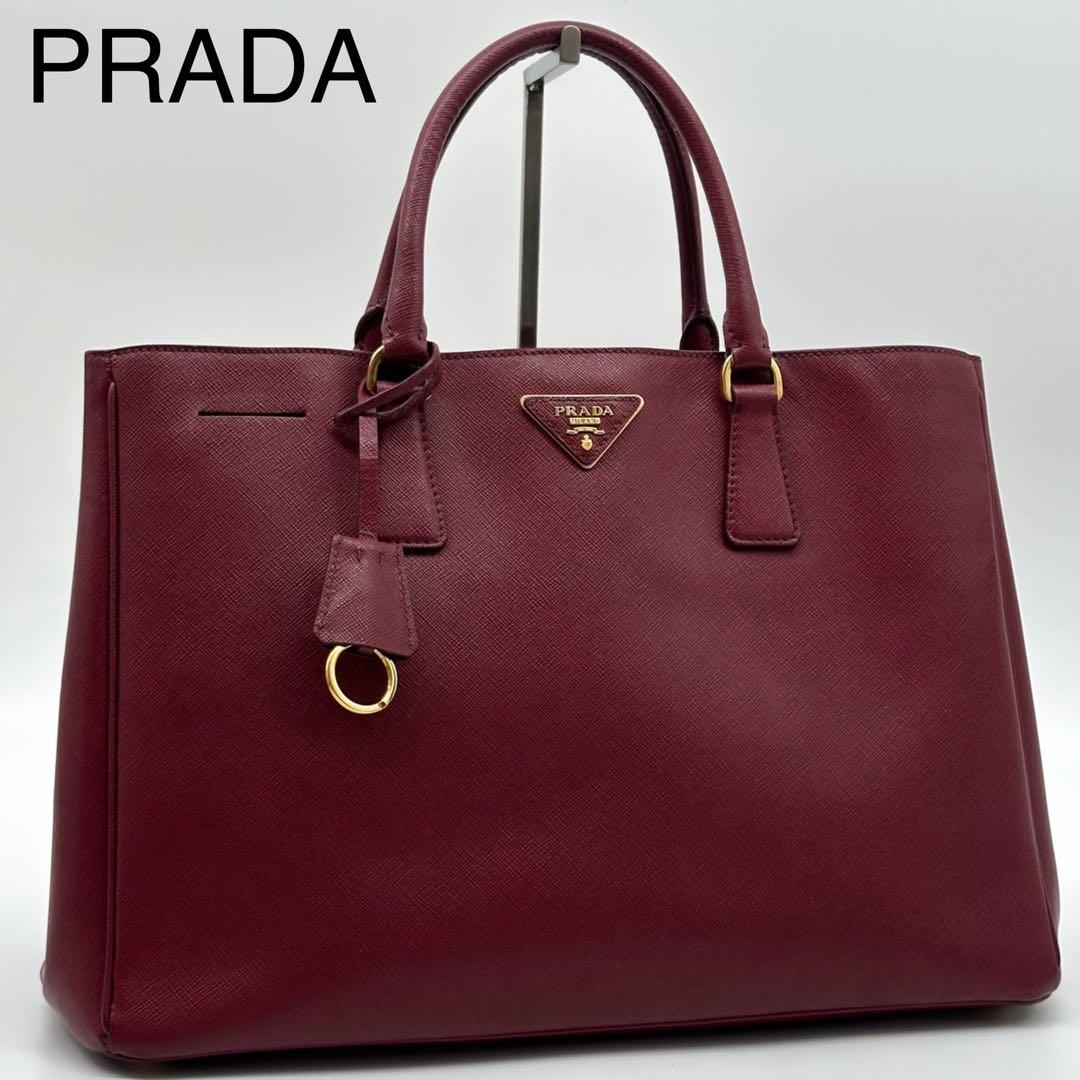 Prada Galleria Large Handbag Saffiano Leather Wine
