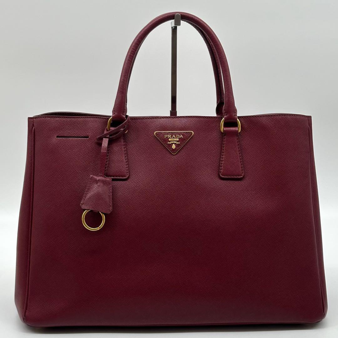 Prada Galleria Large Handbag Saffiano Leather Wine — view 2