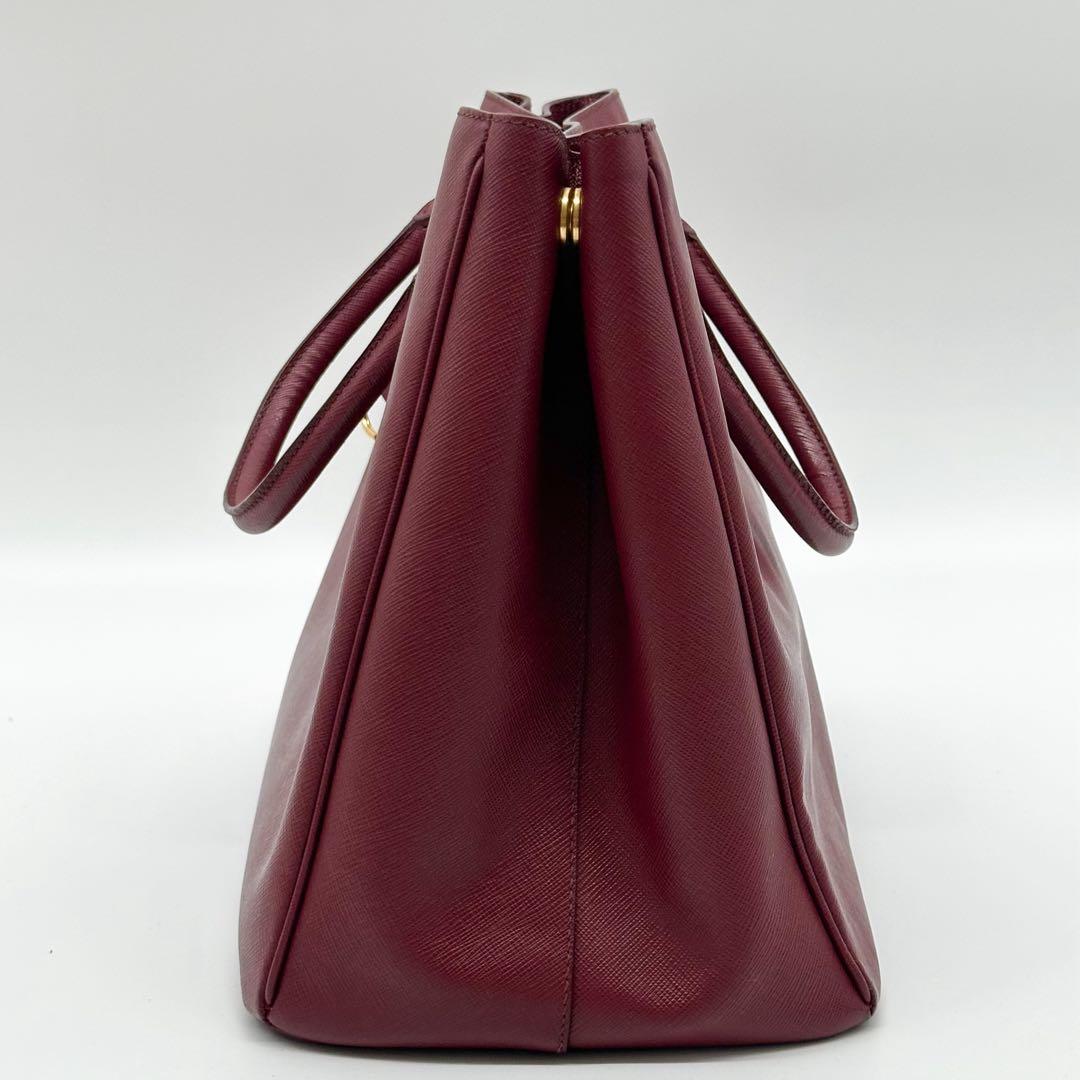 Prada Galleria Large Handbag Saffiano Leather Wine — view 4