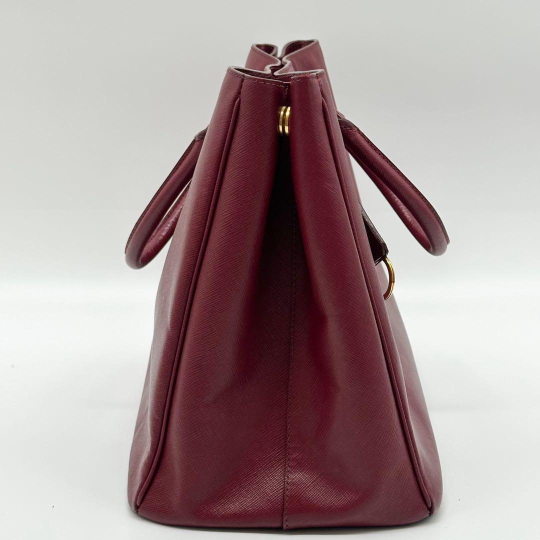 Prada Galleria Large Handbag Saffiano Leather Wine — view 5