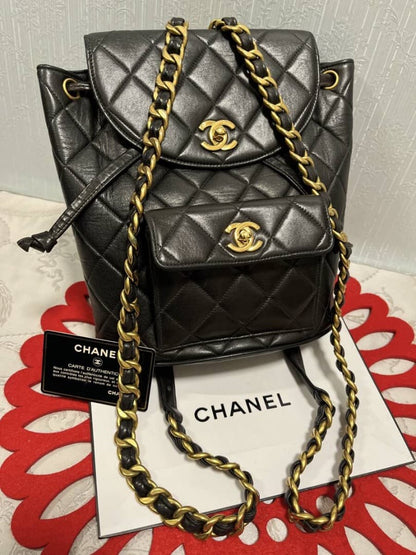 Chanel Quilted Backpack Black