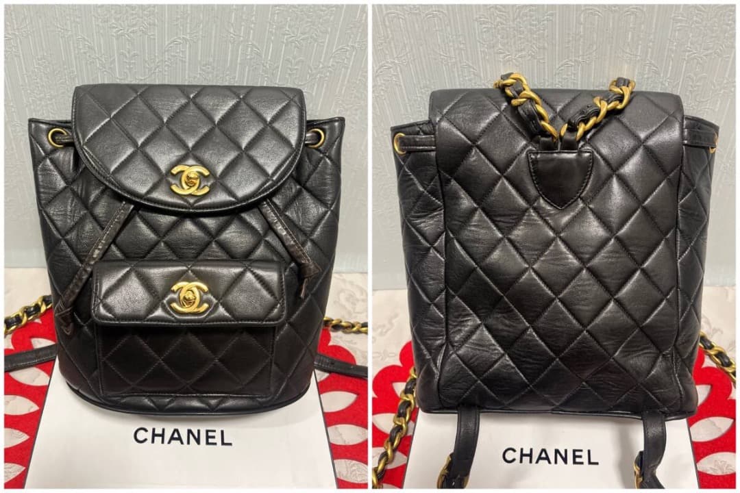 Chanel Quilted Backpack Black — view 2