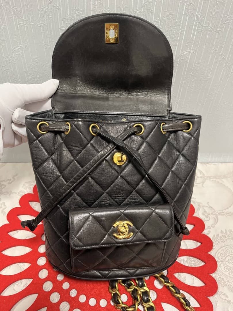 Chanel Quilted Backpack Black — view 8