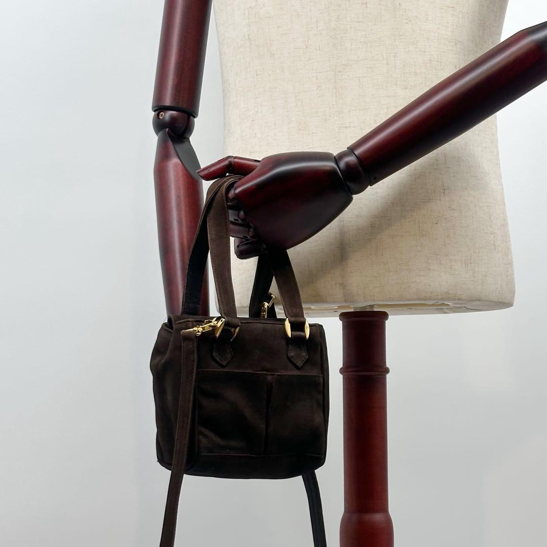 Gucci Vintage Suede Small Compact 2-Way Mini Shoulder — view 5
