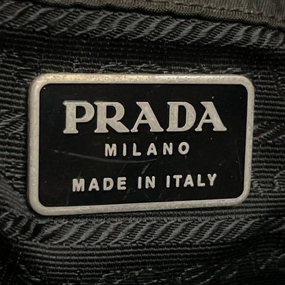 Prada Draw String Mini Backpack Triangle Logo Backpack Black Nylon Leather Y2k