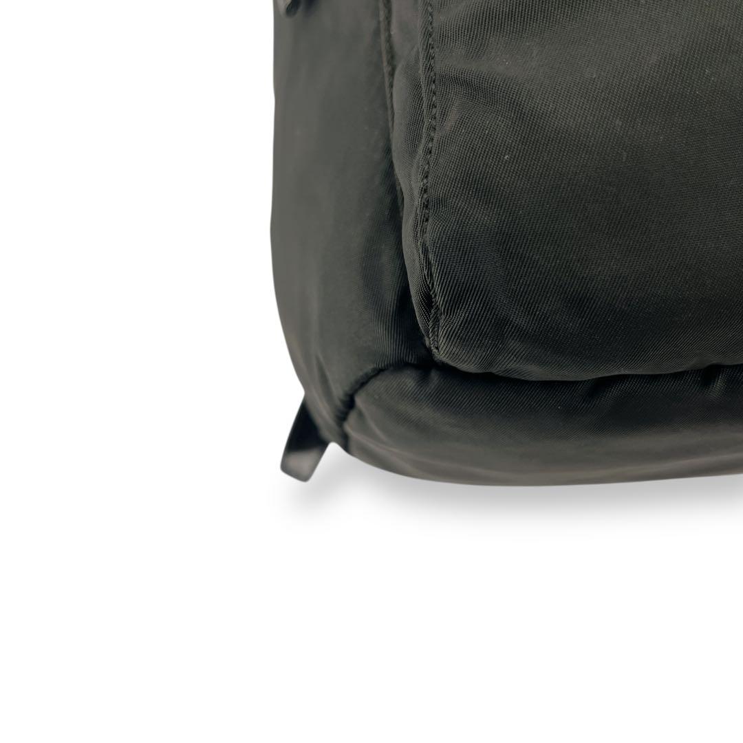 Prada Draw String Mini Backpack Triangle Logo Backpack Black Nylon Leather Y2k