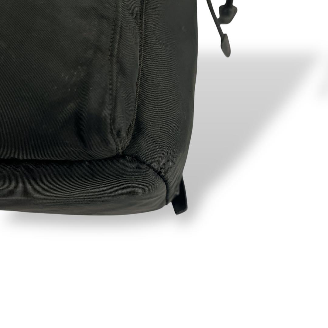Prada Draw String Mini Backpack Triangle Logo Backpack Black Nylon Leather Y2k