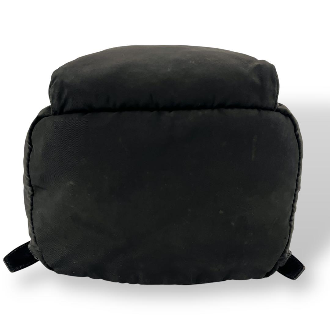 Prada Draw String Mini Backpack Triangle Logo Backpack Black Nylon Leather Y2k