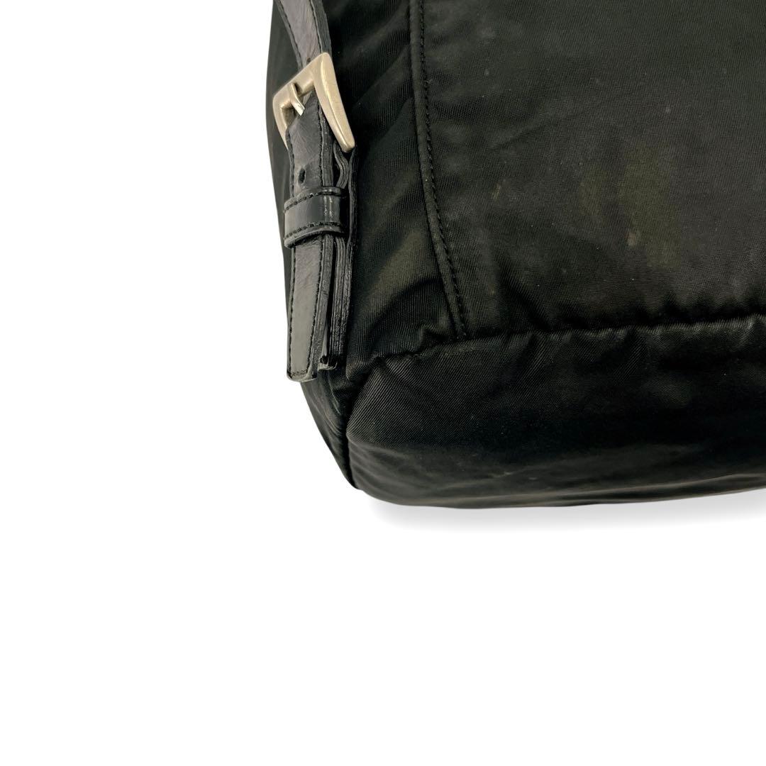 Prada Draw String Mini Backpack Triangle Logo Backpack Black Nylon Leather Y2k