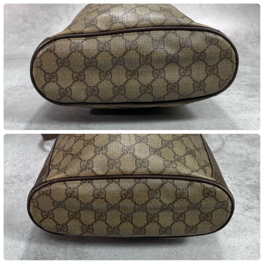 Gucci GG Sherry Line Shoulder Bag Brown Leather Drawstring — view 8