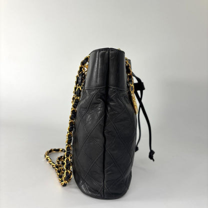 Chanel Bicolor Chain Tote Shoulder Bag Black — view 5
