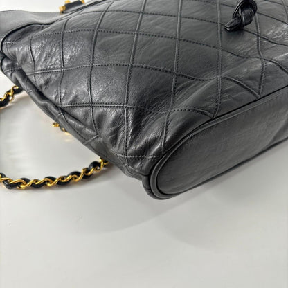 Chanel Bicolor Chain Tote Shoulder Bag Black — view 7
