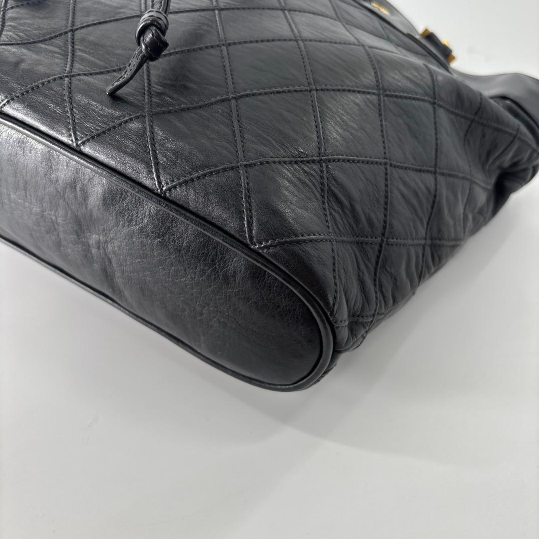 Chanel Bicolor Chain Tote Shoulder Bag Black — view 8